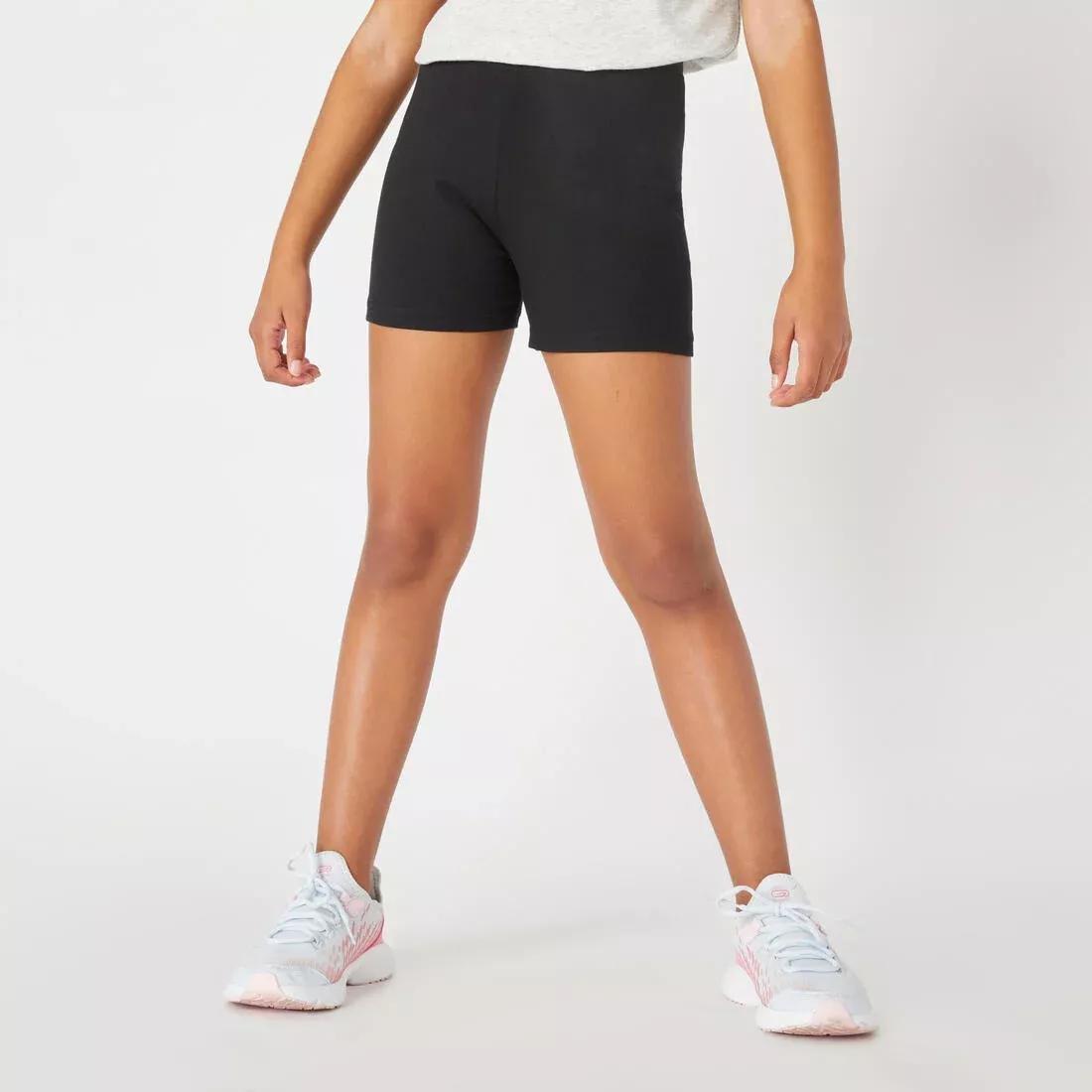 Kids Girls Basic Cotton Shorts, Navy, , large image number 1