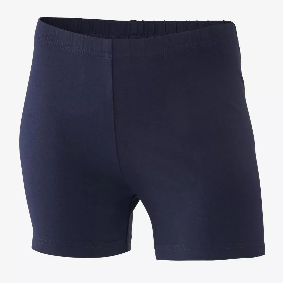 Kids Girls Basic Cotton Shorts, Navy, , large image number 3