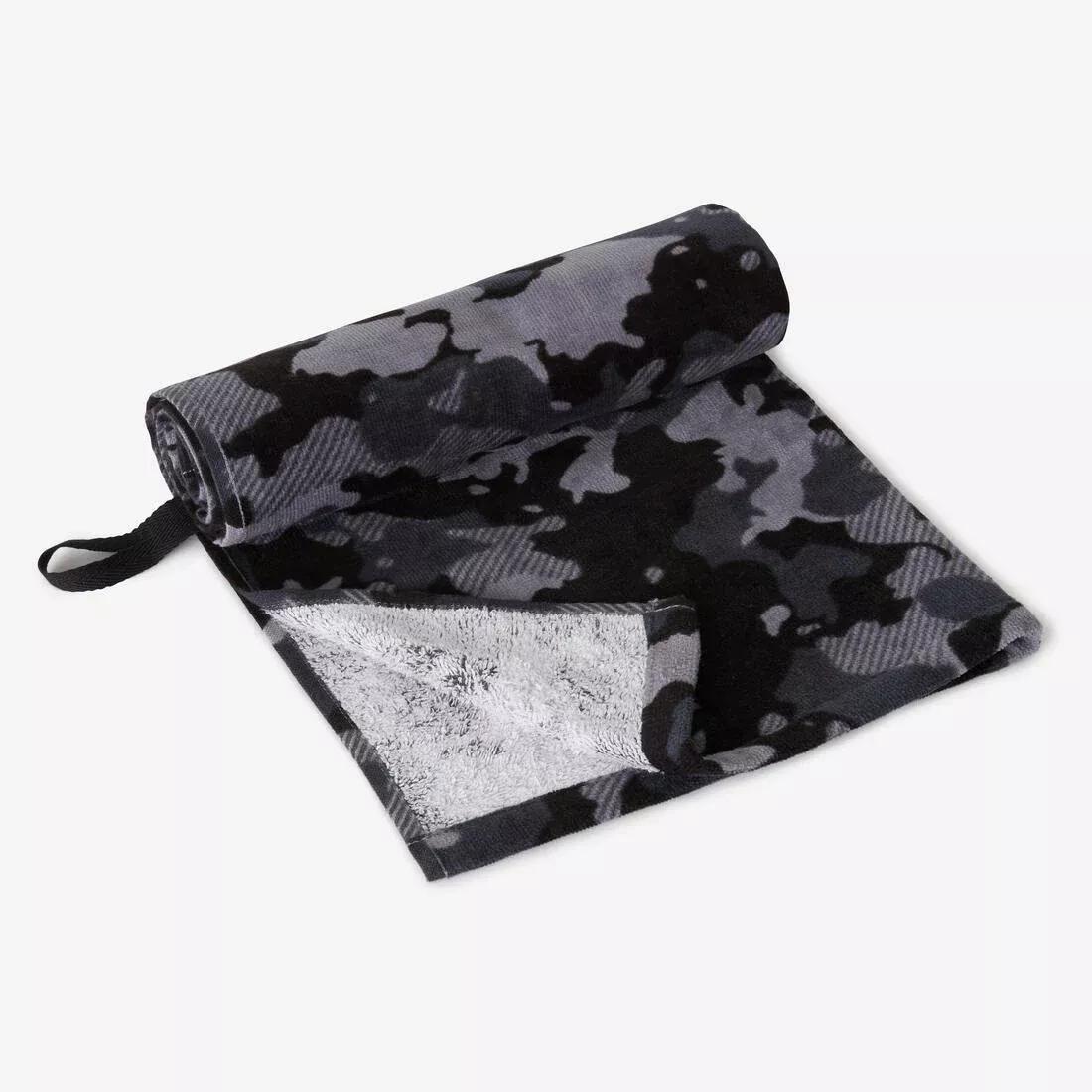 Organic Cotton Fitness Towel , Black, No Color, large image number 2