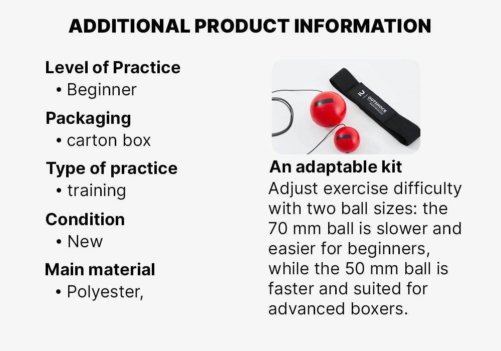 Boxing Reflex Ball Kit With 2 Balls, Red, No Color, medium
