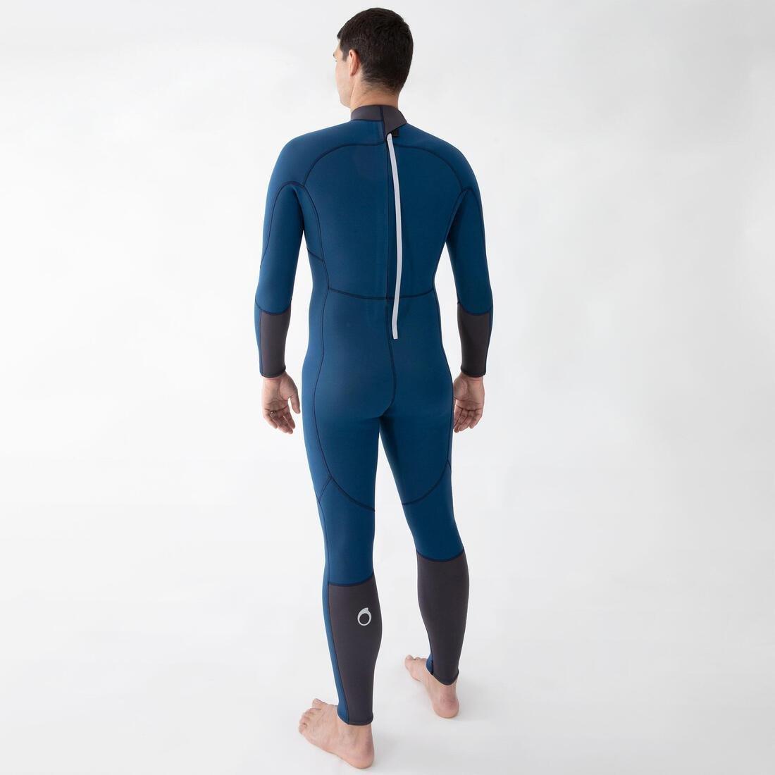 Men Diving Wetsuit 3 Mm Neoprene Scd 500, Blue, No Color, large image number 3
