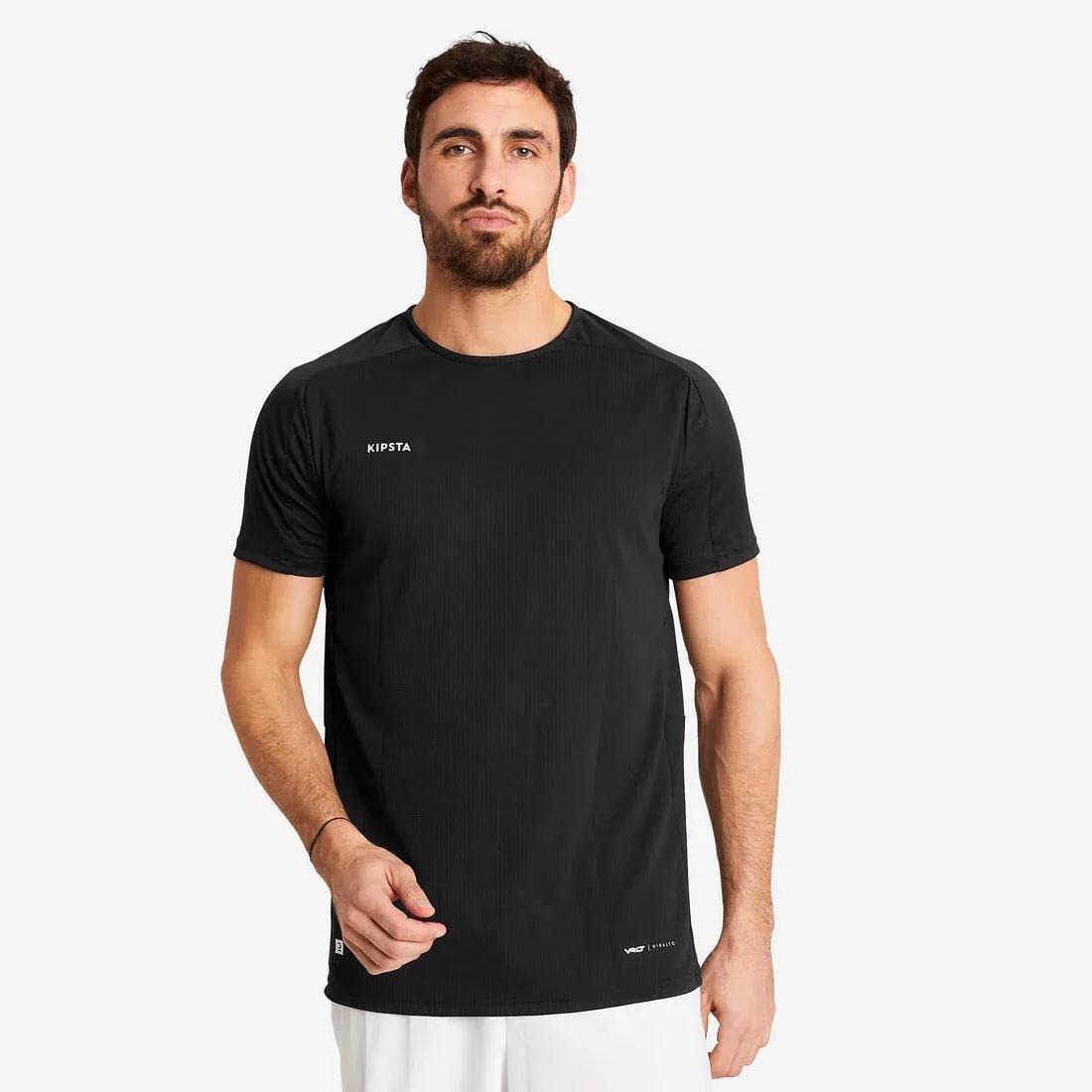 Men Short-Sleeved Football Shirt, Black, , large image number 1