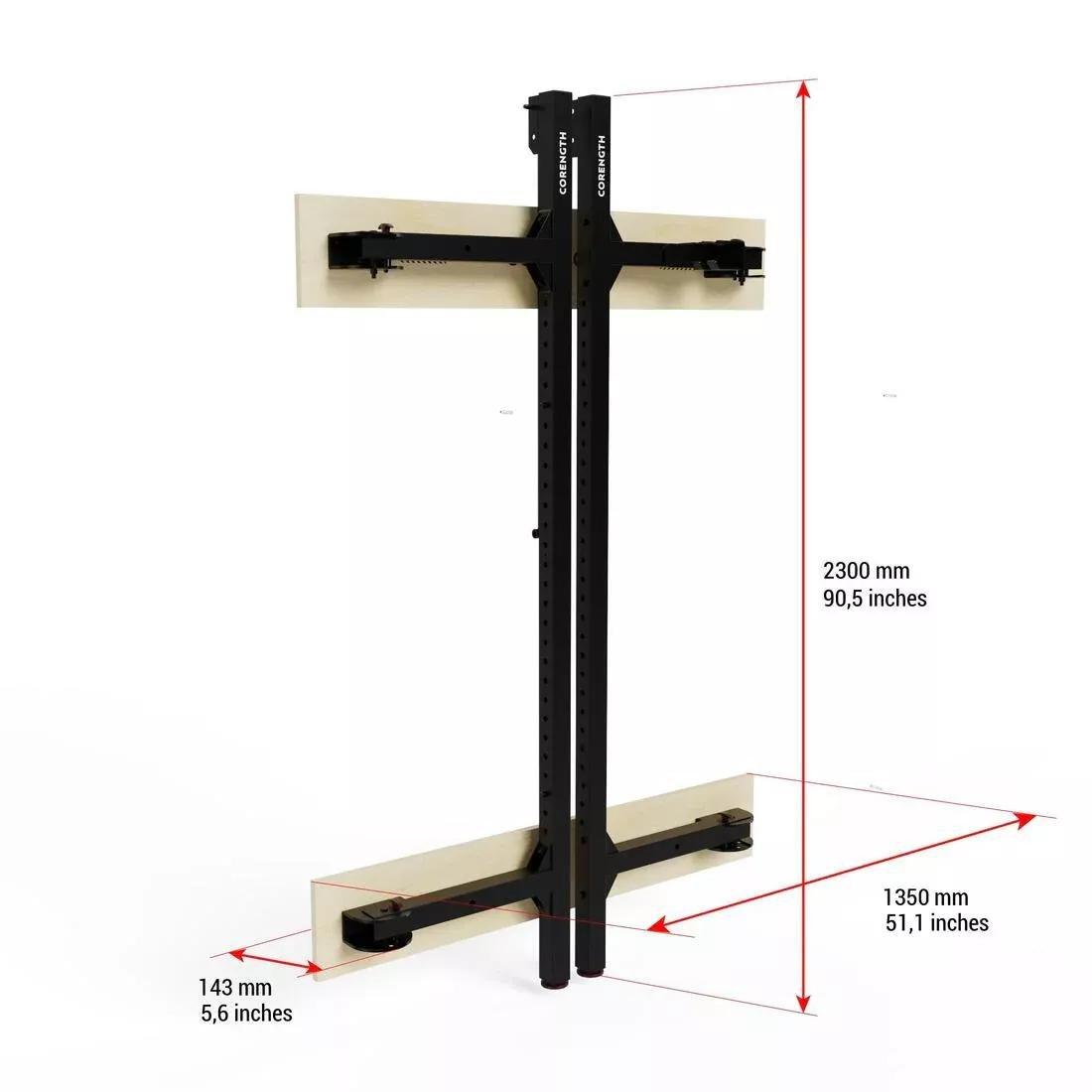 BLACK Foldable Weight Training Wall Rack, 5401_000, large image number 4