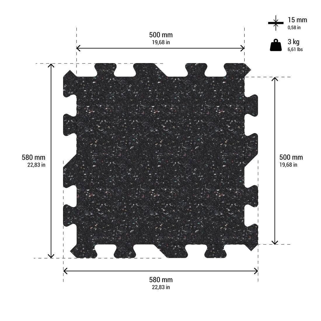 DEFAULT 58 x 58 cm Modular Weight Training Mat, No Color, large image number 1