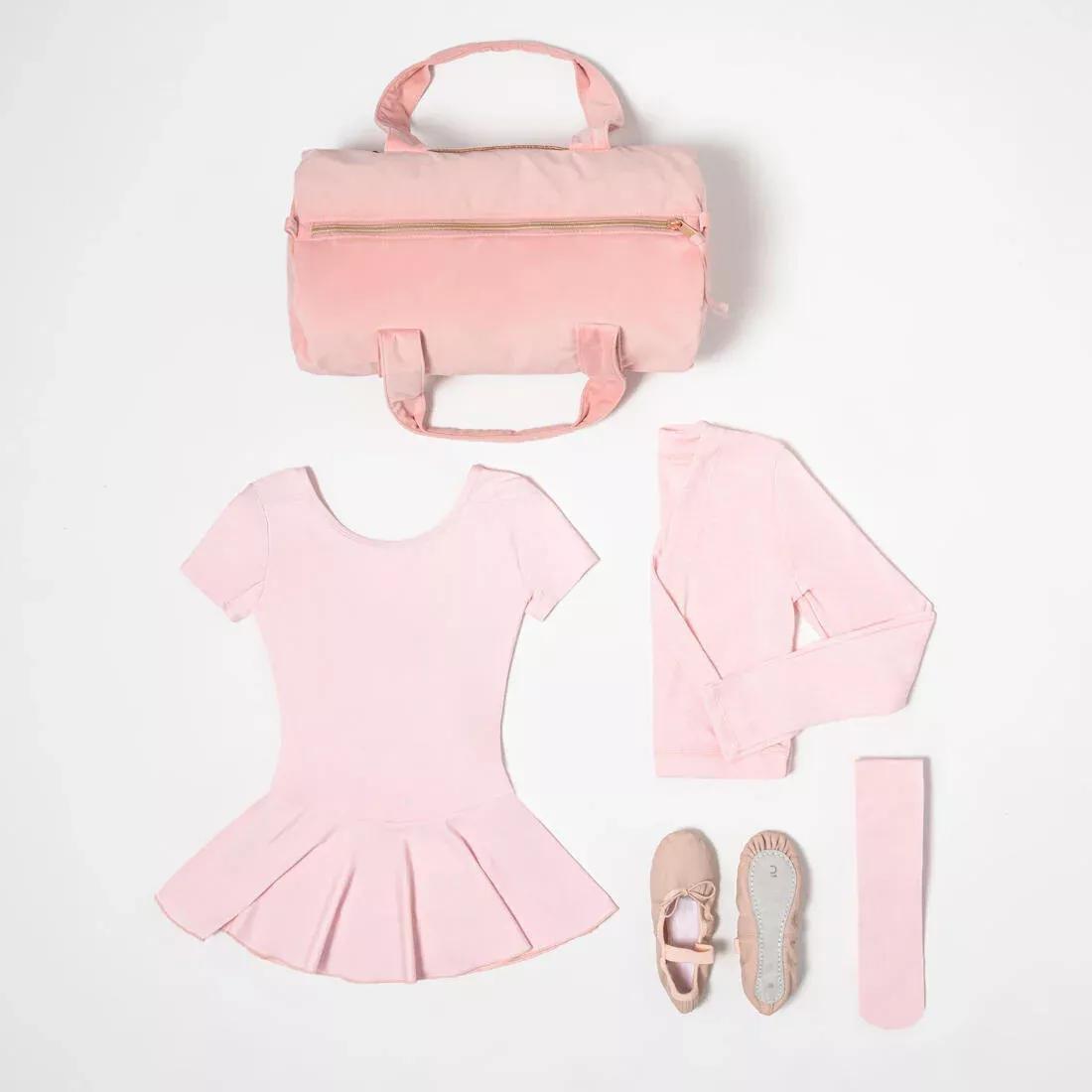 Kids Girls Beginner Ballet Full Sole Leather Demi-Pointe Shoes, Pink, , large image number 3
