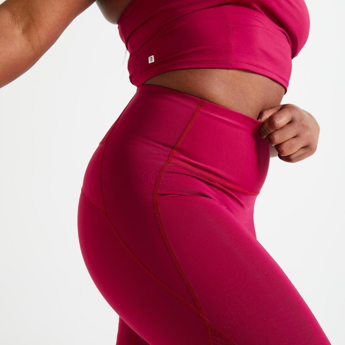Fitness High-Waisted Shaping Leggings, Red, No Color, large image number 2
