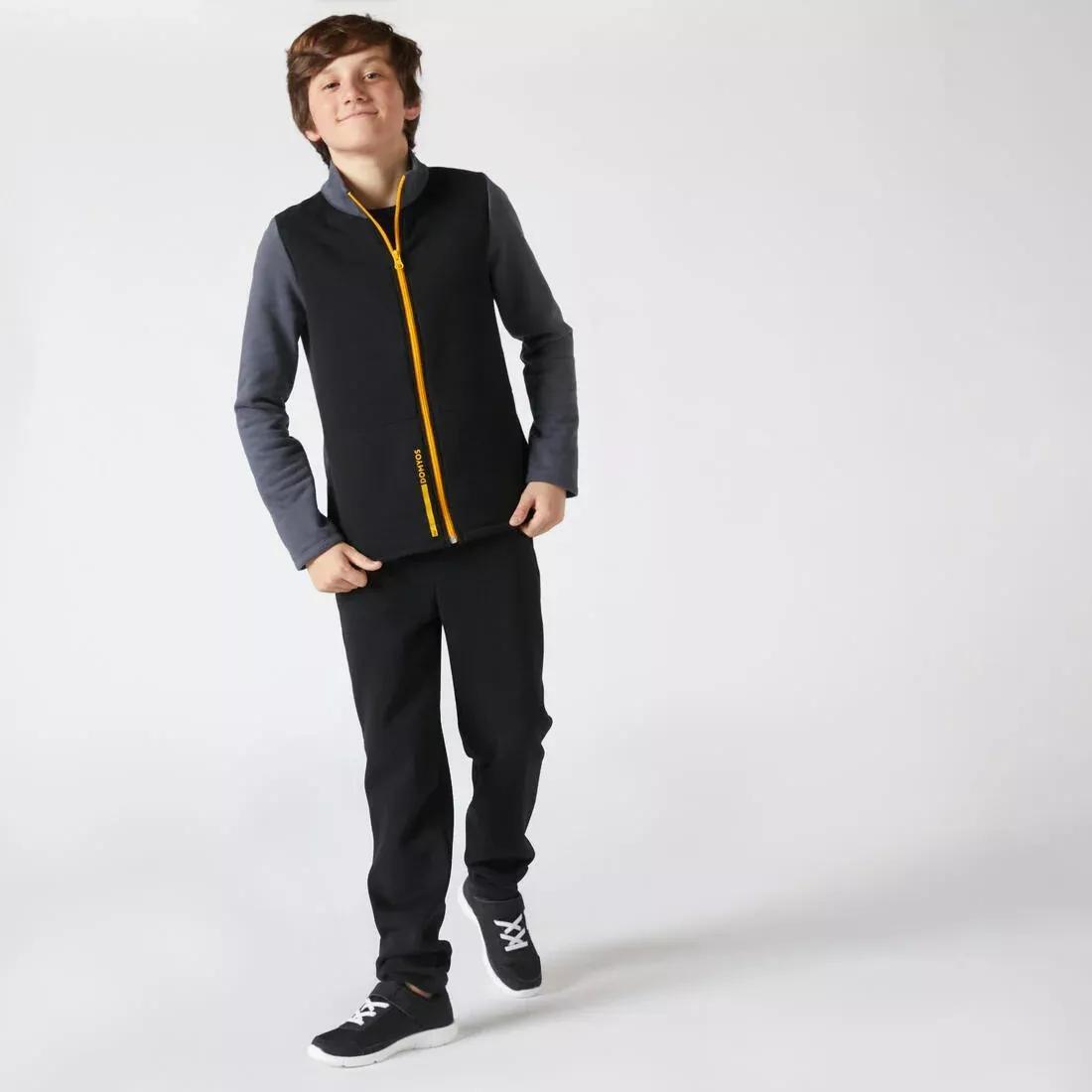 Kids Warm Zip-Up Tracksuit Warmy, Grey, No Color, large image number 0