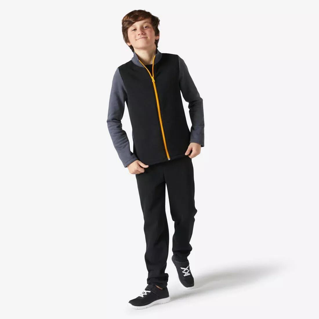 Kids Warm Zip-Up Tracksuit Warmy, Grey, No Color, large image number 2