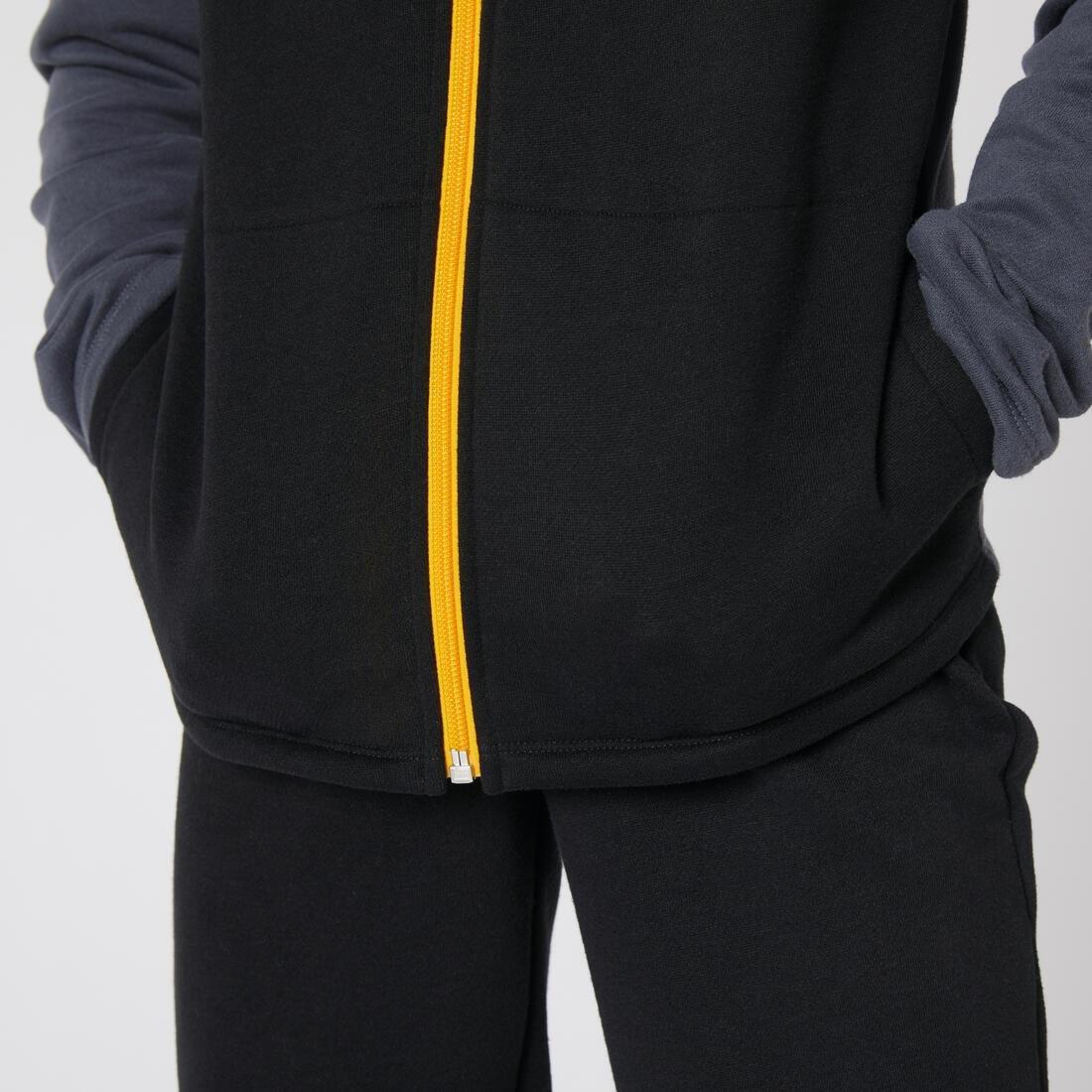 Kids Warm Zip-Up Tracksuit Warmy, Grey, No Color, large image number 10