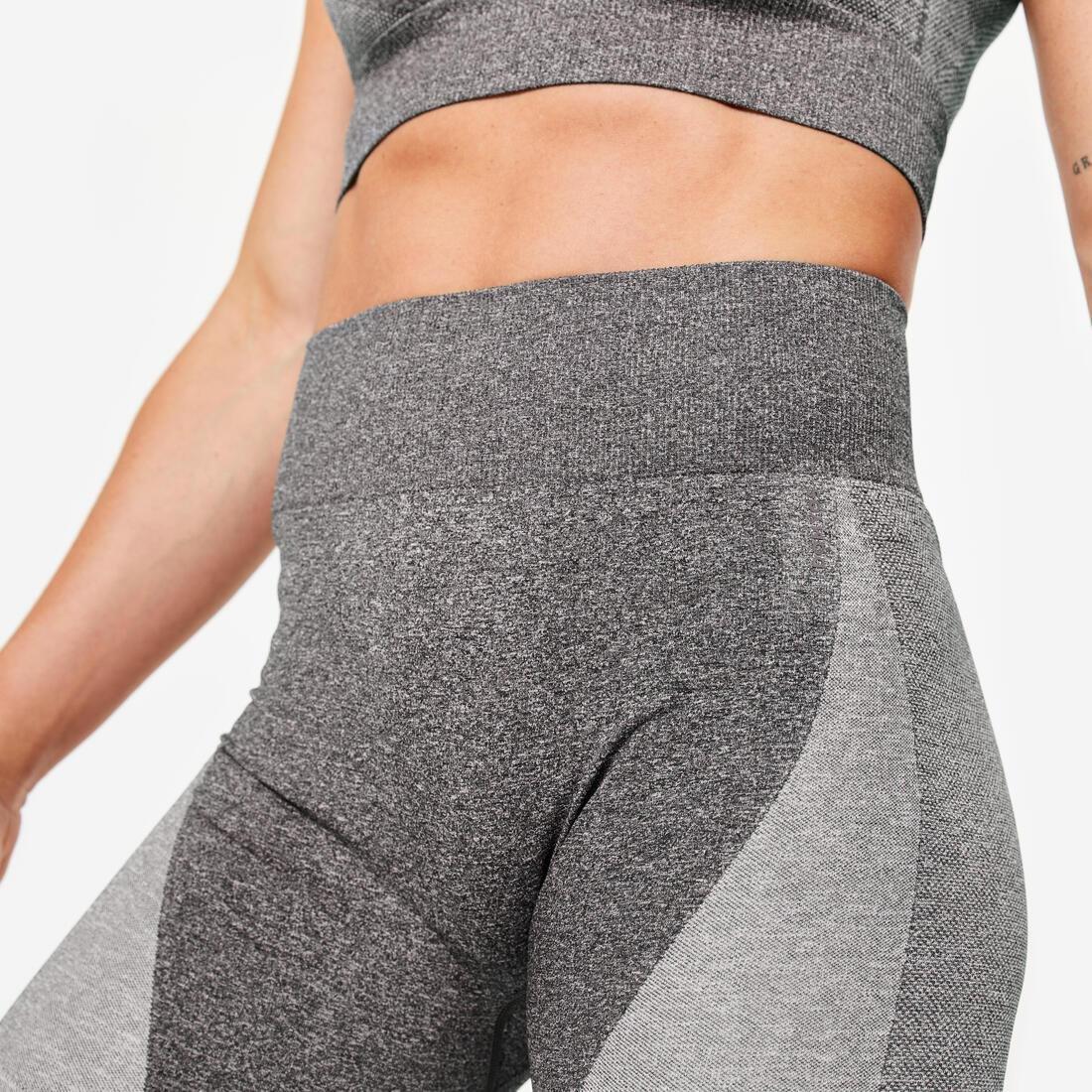 Women High-Waisted Seamless Fitness Cycling Shorts, Grey, , large image number 2