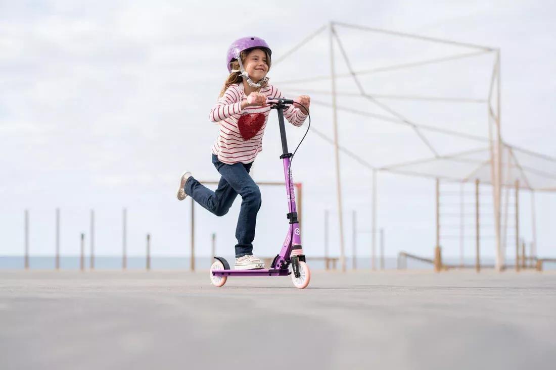 Kids Unisex Scooter With Handlebar Brake And Suspension - Mid 5, Grey, No Color, medium