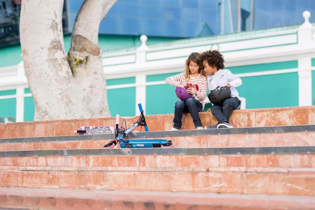 Kids Unisex Scooter With Handlebar Brake And Suspension - Mid 5, Grey, No Color, medium