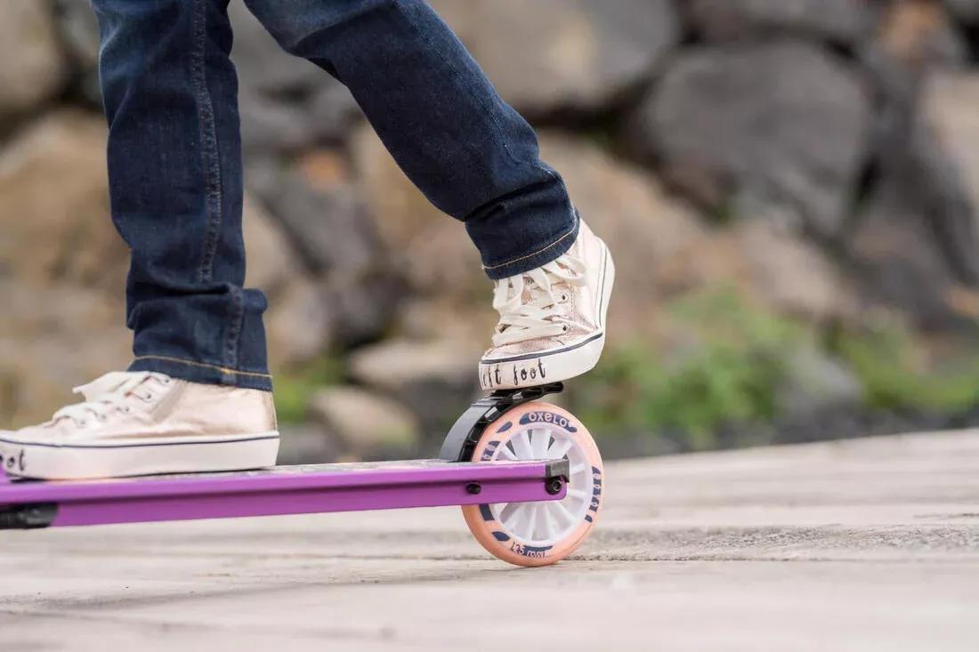 Kids Unisex Scooter With Handlebar Brake And Suspension - Mid 5, Grey, No Color, medium