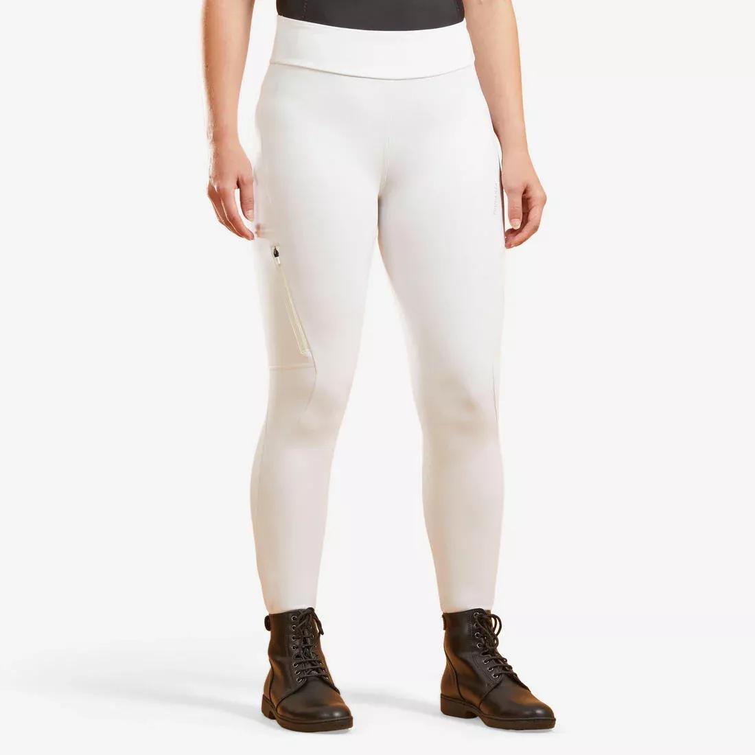 Women Fullgrip Horse Riding Competition Jodhpurs - 500, White, No Color, medium