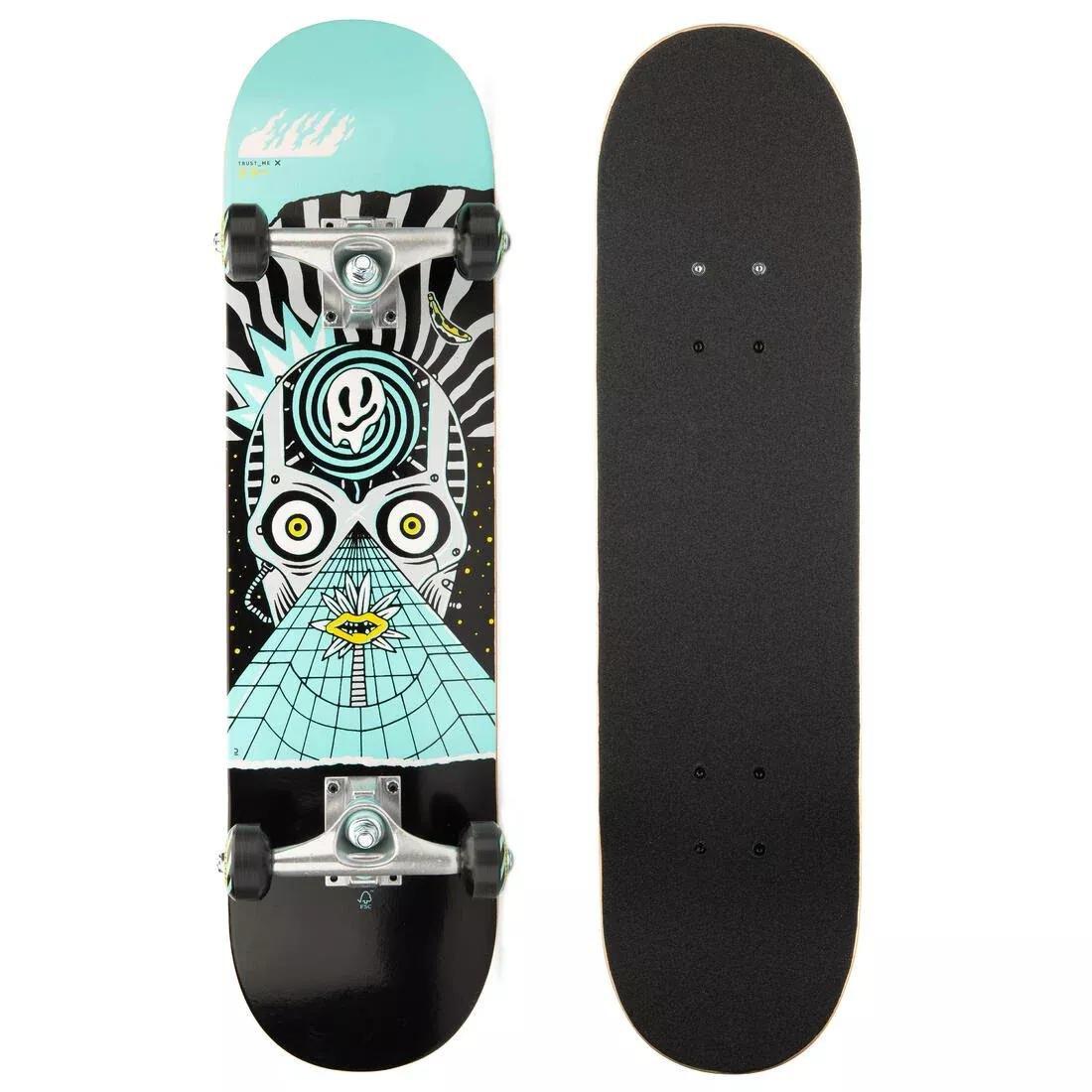 Kids Skateboard Cp100 Mid , Green, No Color, large image number 0