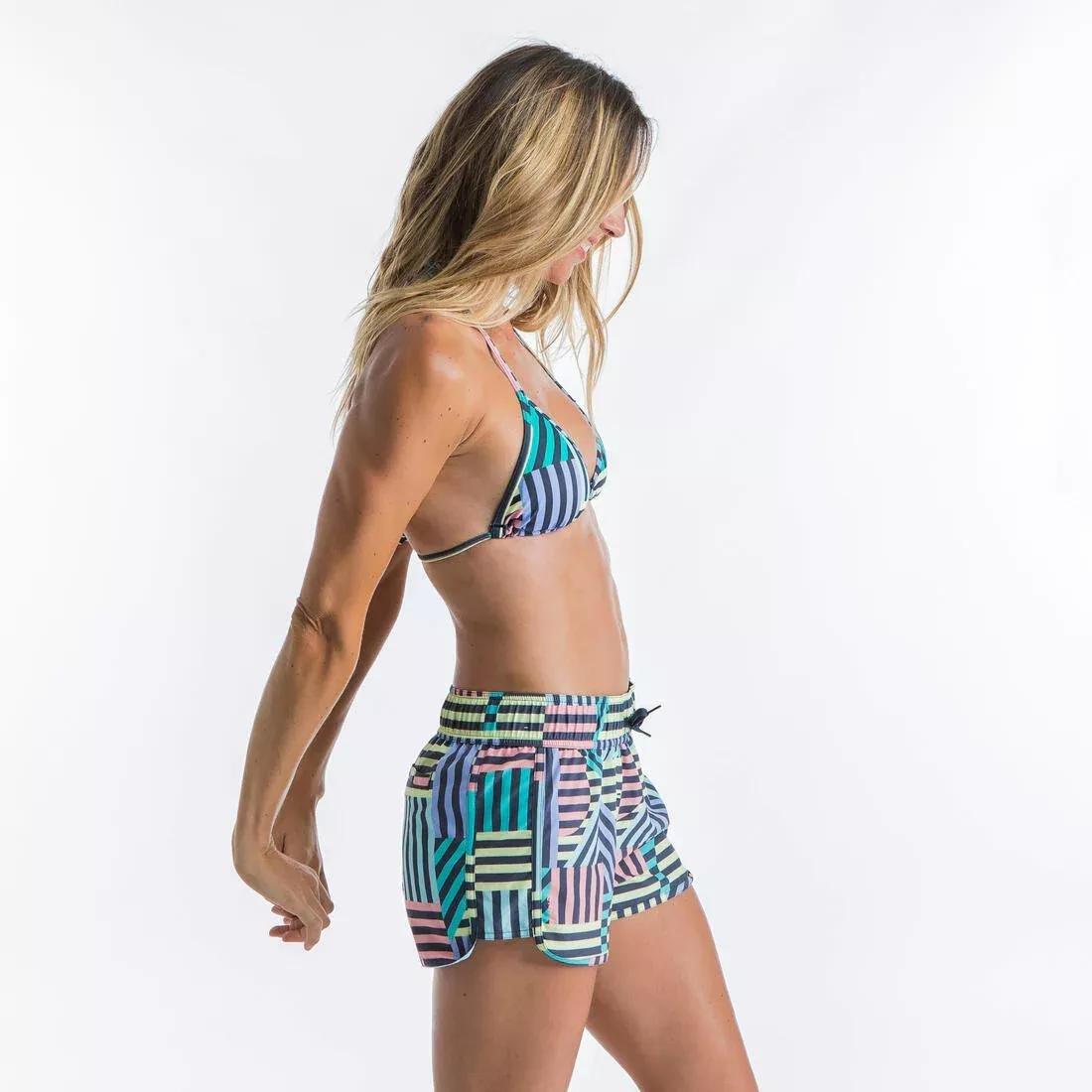 Women Sliding Triangle Swimsuit Top With Padded Cups Mae - Graphiti, Purple, , large image number 7