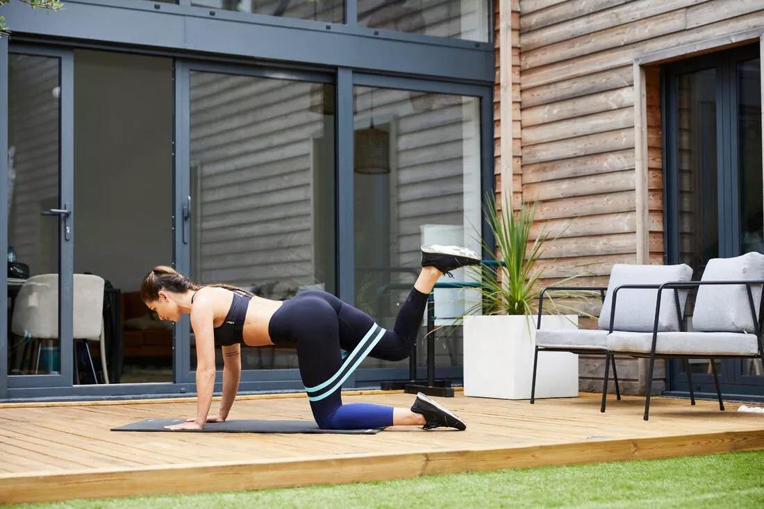 Weight Training Resistance Glute Band, Blue, No Color, large image number 6