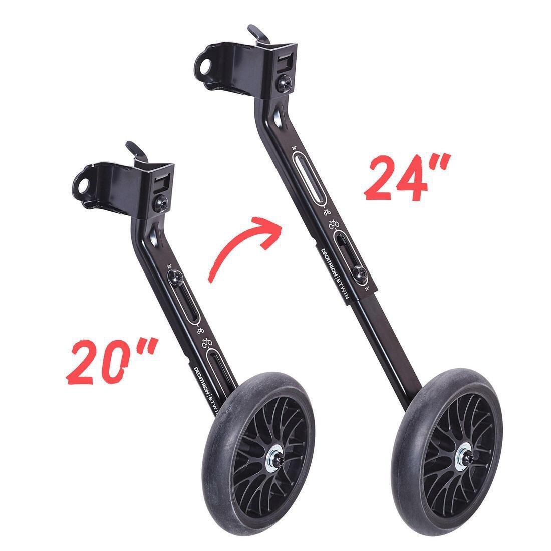 BTWIN - 20 And 24 Kids Bike Stabilisers, Black