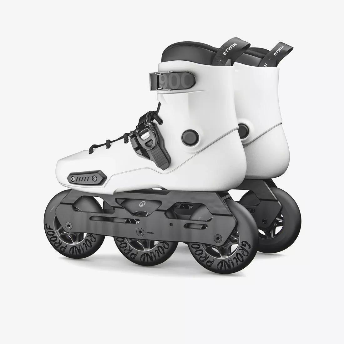 Adult Inline Skating 3 Wheels Freeskate Hardboot - MF S 900, White, No Color, large image number 4
