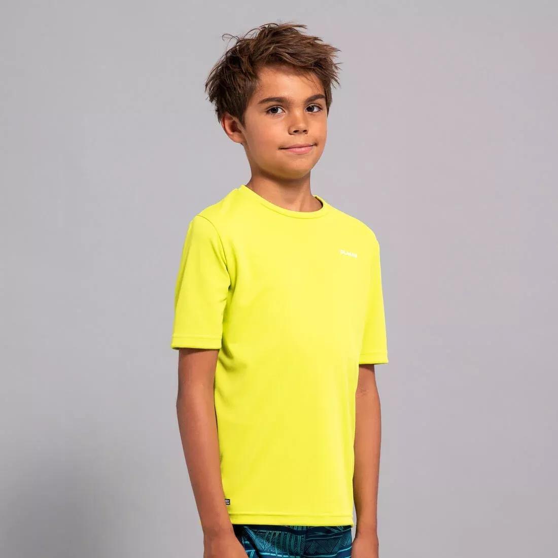 Kids Surfing Short-Sleeve Uv Top, Green, , large image number 0