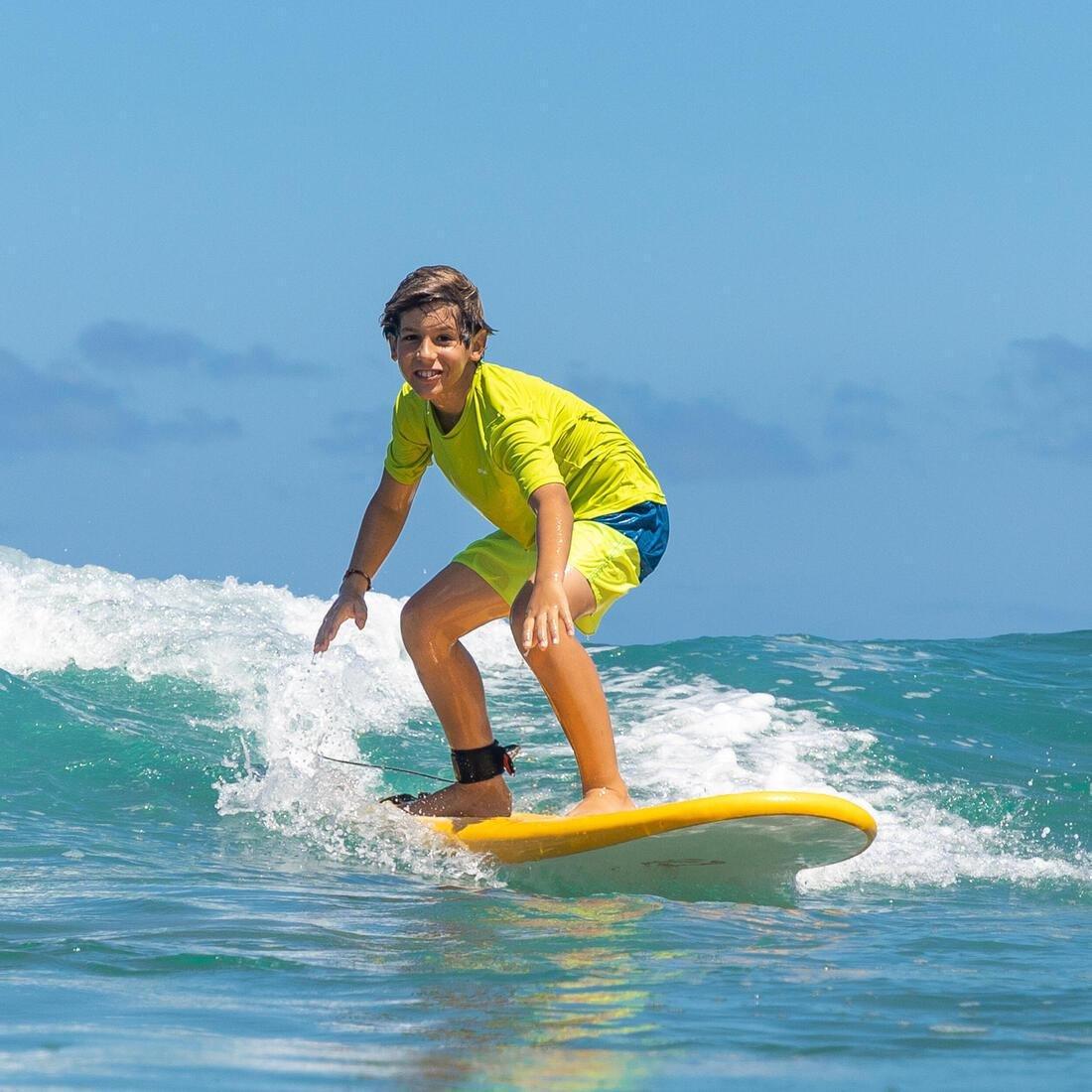 Kids Surfing Short-Sleeve Uv Top, Green, , large image number 1