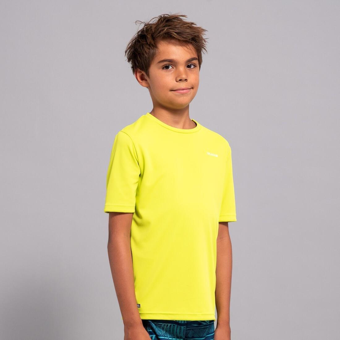Kids Surfing Short-Sleeve Uv Top, Green, No Color, medium
