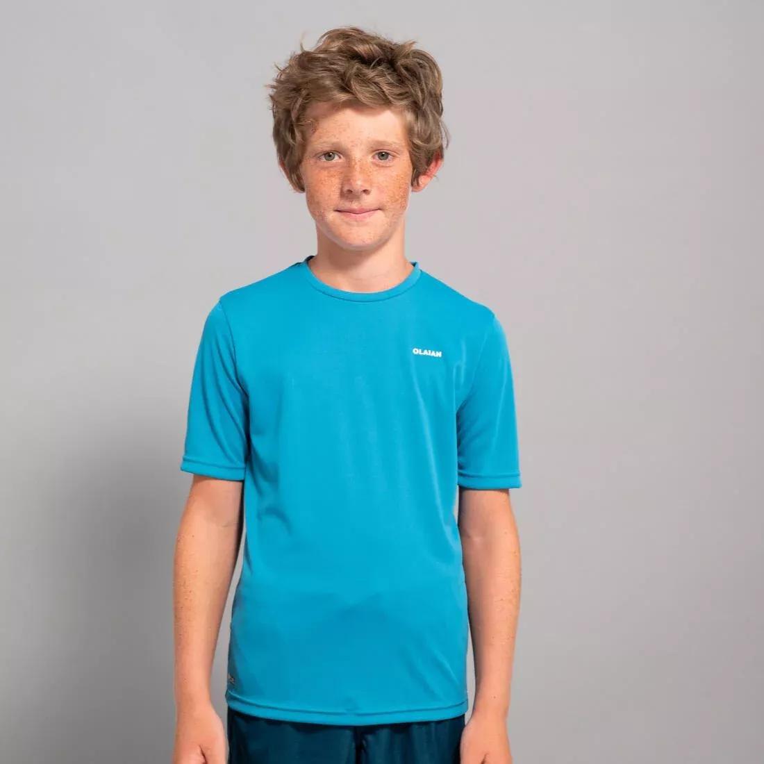Kids Surfing Short-Sleeve Uv Top, Green, No Color, medium
