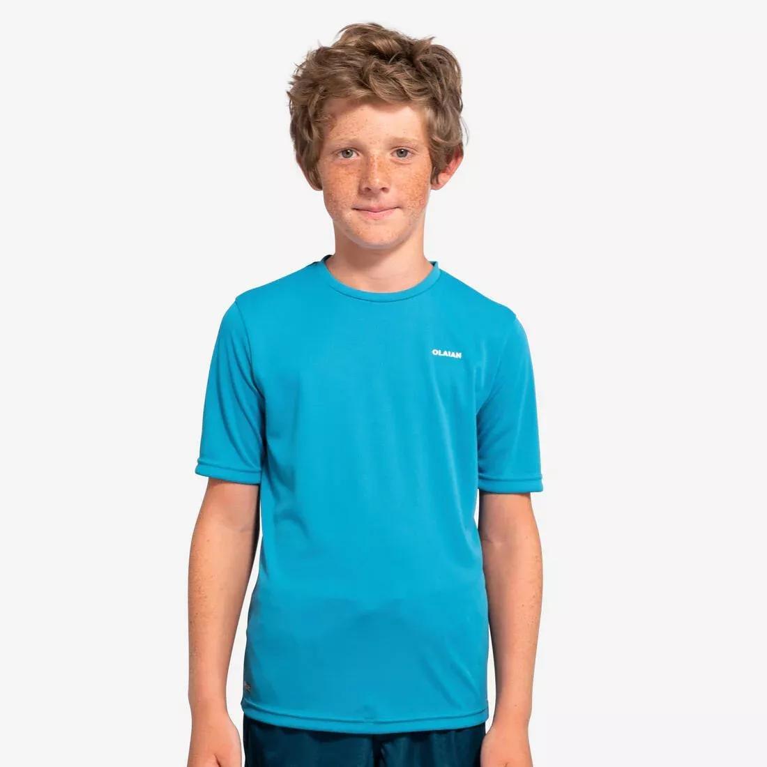 Kids Unisex Anti Uv Water Short-Sleeved T-Shirt, Blue, , large image number 0