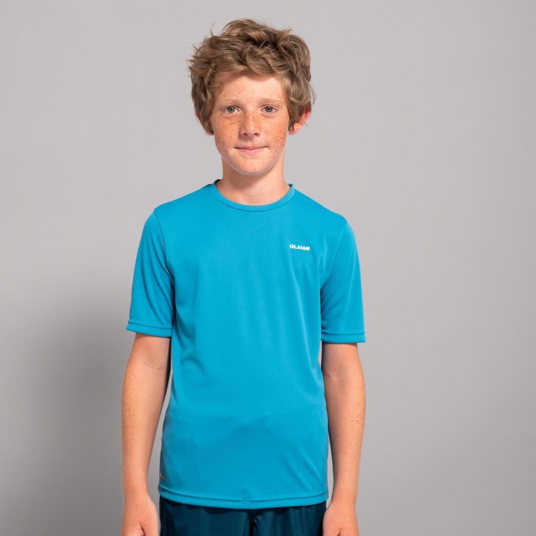 Kids Unisex Anti Uv Water Short-Sleeved T-Shirt, Blue, , large image number 3