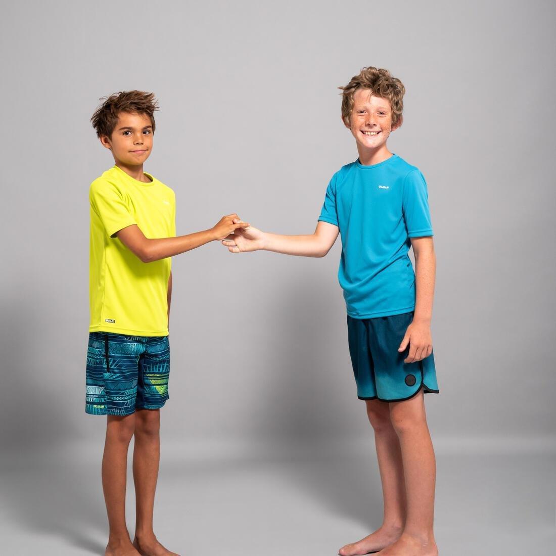 Kids Unisex Anti Uv Water Short-Sleeved T-Shirt, Blue, , large image number 14