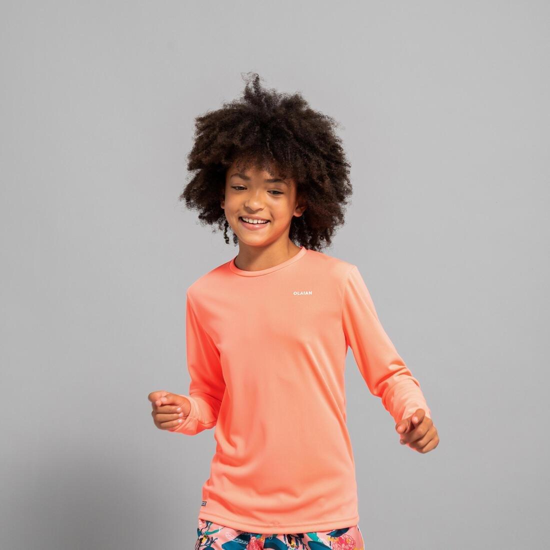 Kids Surfing Uv Protection Long-Sleeved Water T-Shirt, Peach, , large image number 3
