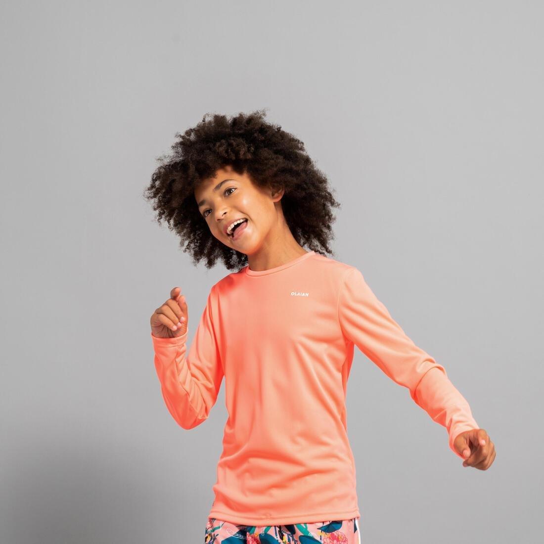 Kids Surfing Uv Protection Long-Sleeved Water T-Shirt, Peach, , large image number 5