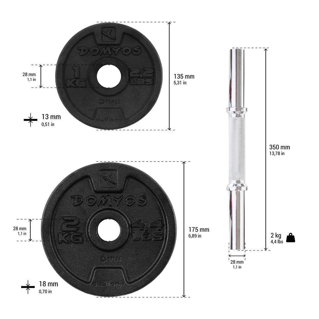 Weight Training Barbell Kit, Black, No Color, large image number 2