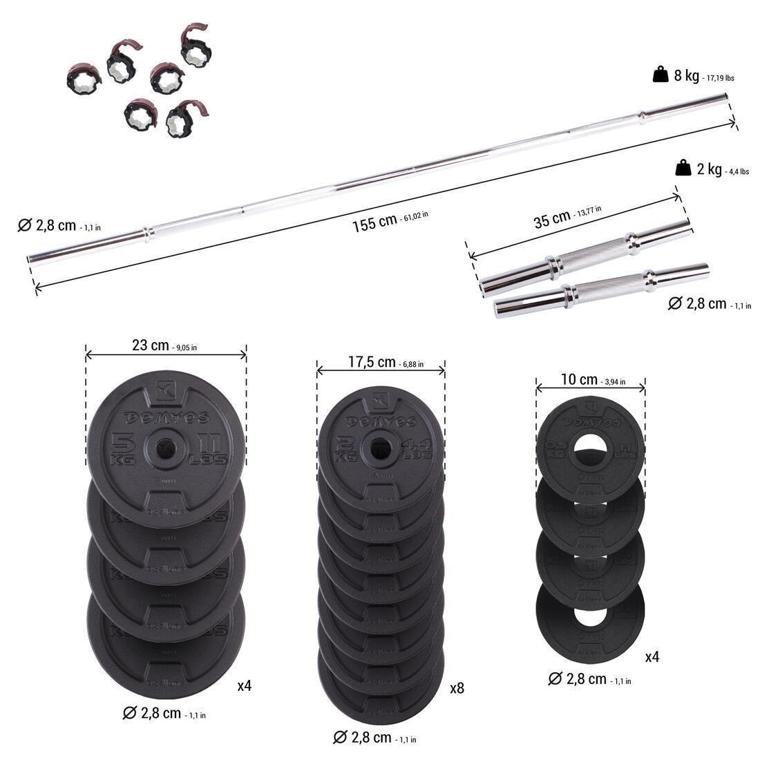 Weight Training Dumbbells And Bars Set, Black, No Color, large image number 2