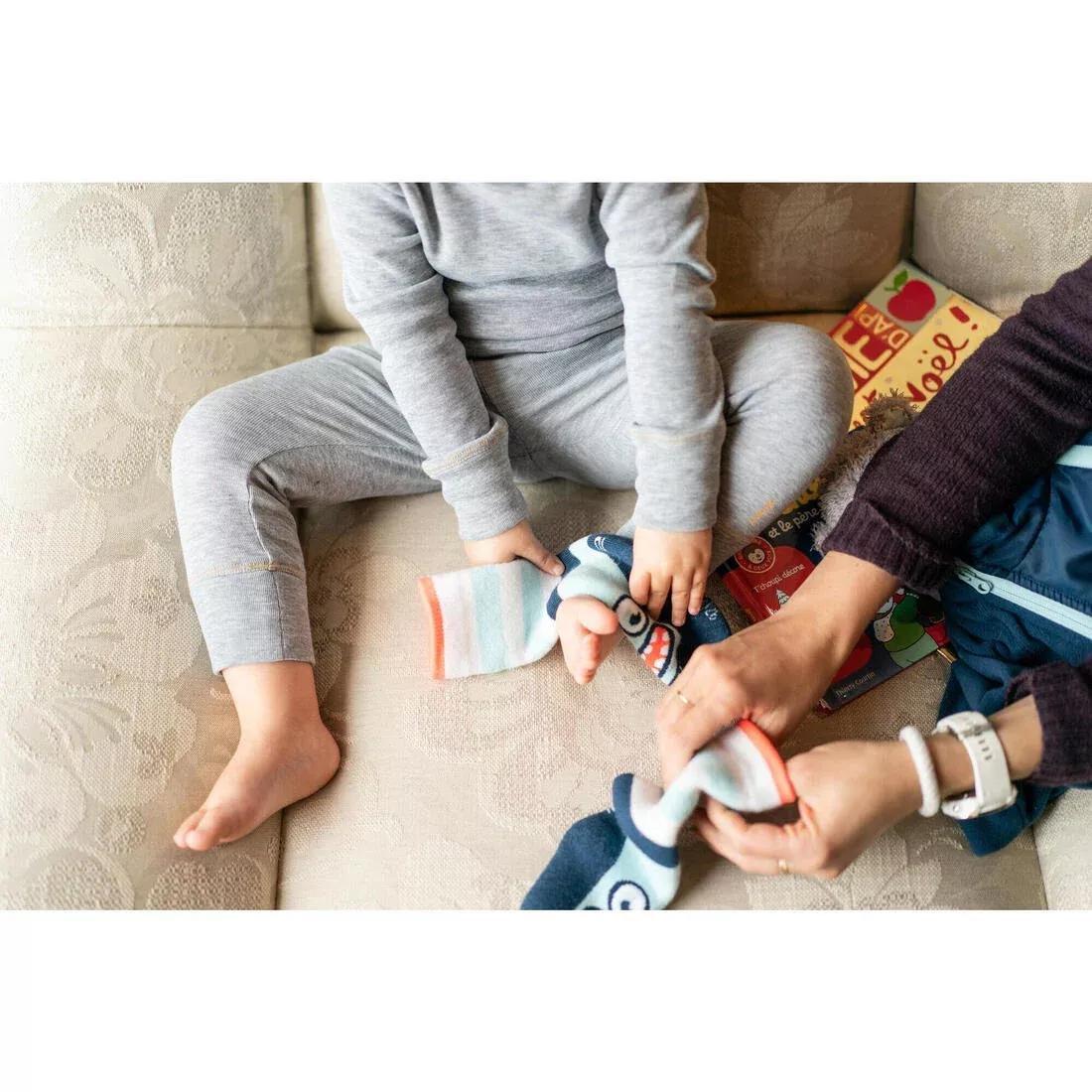 Base Layer Trousers, Baby Ski Leggings - Warm, Grey, 5401_000, large image number 1