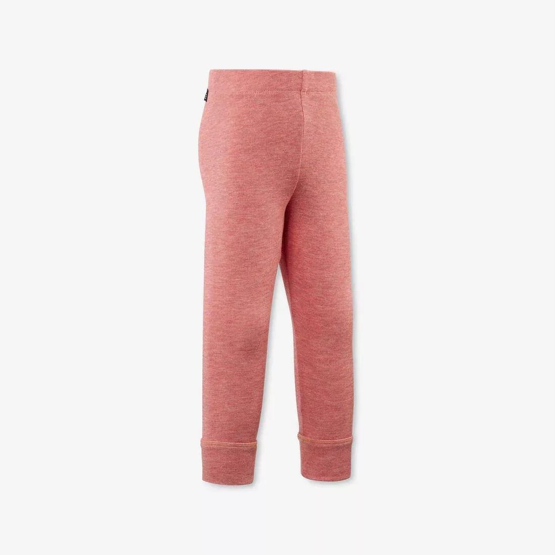 Base Layer Trousers, Baby Ski Leggings - Warm, Pink, No Color, large image number 2