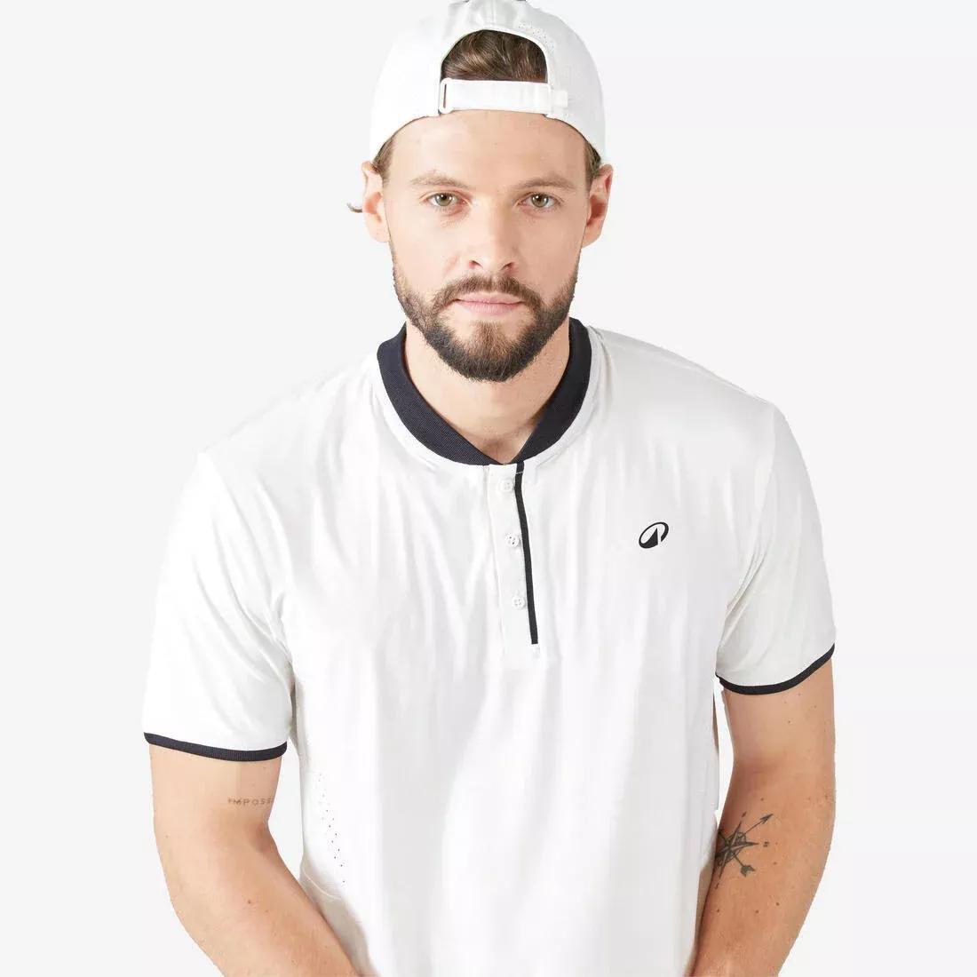 Men Tennis Short-Sleeved T-Shirt - Dry+, Off-White, No Color, large image number 0