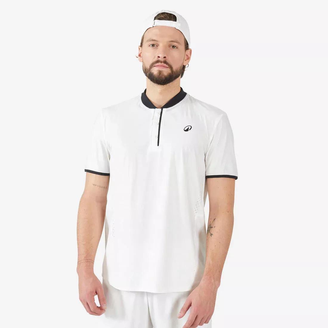 Men Tennis Short-Sleeved T-Shirt - Dry+, Off-White, No Color, medium