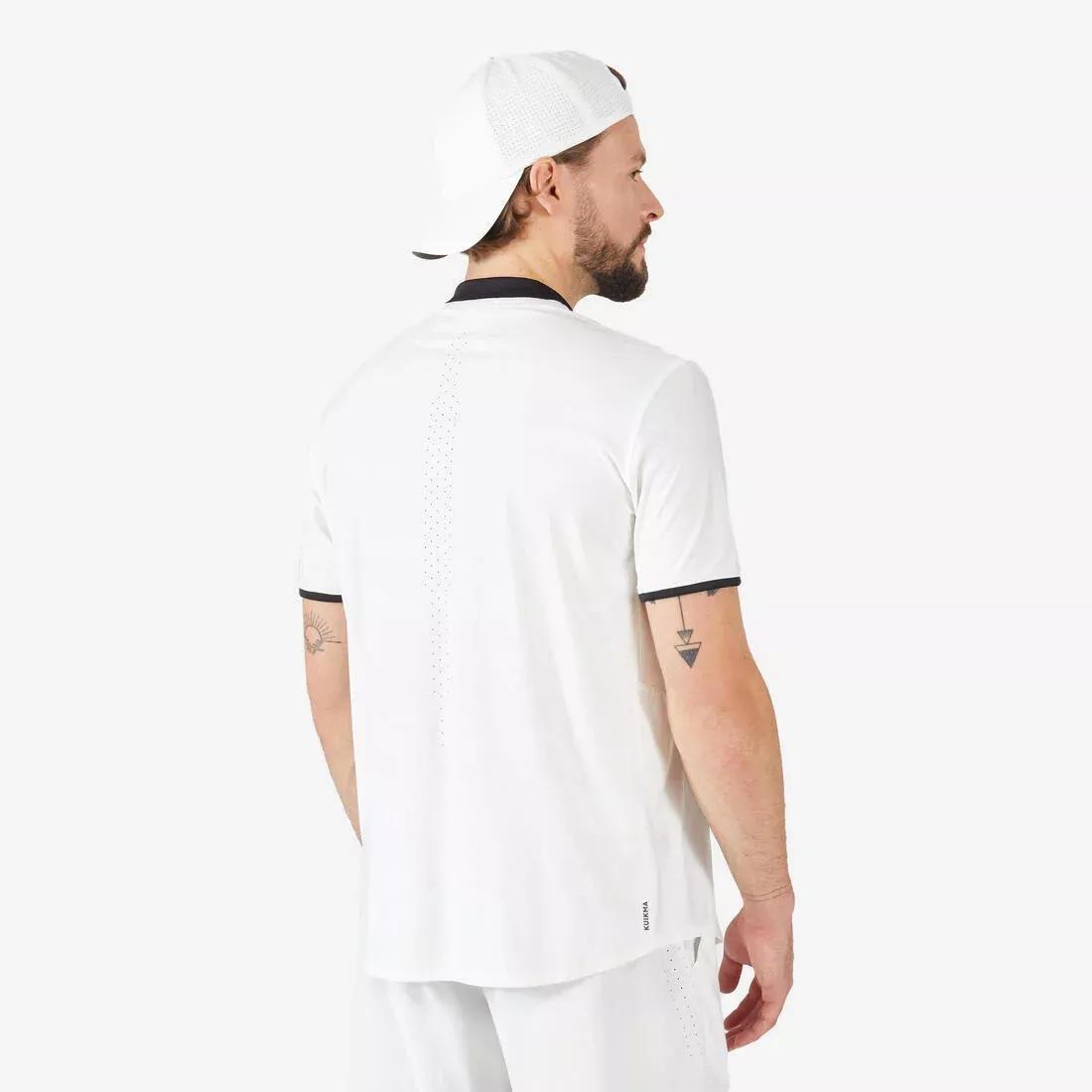 Men Tennis Short-Sleeved T-Shirt - Dry+, Off-White, No Color, large image number 9