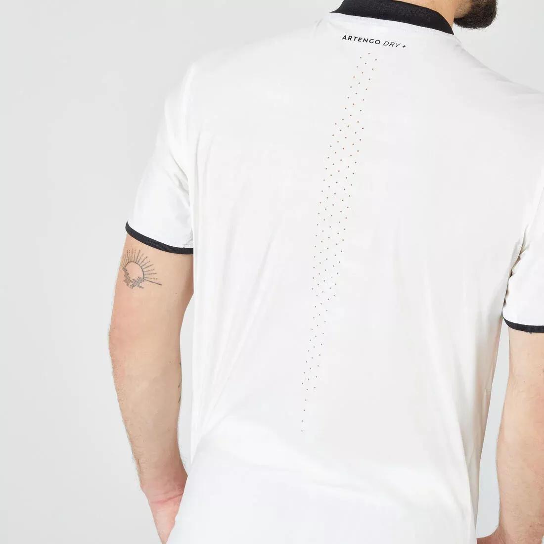 Men Tennis Short-Sleeved T-Shirt - Dry+, Off-White, No Color, large image number 13