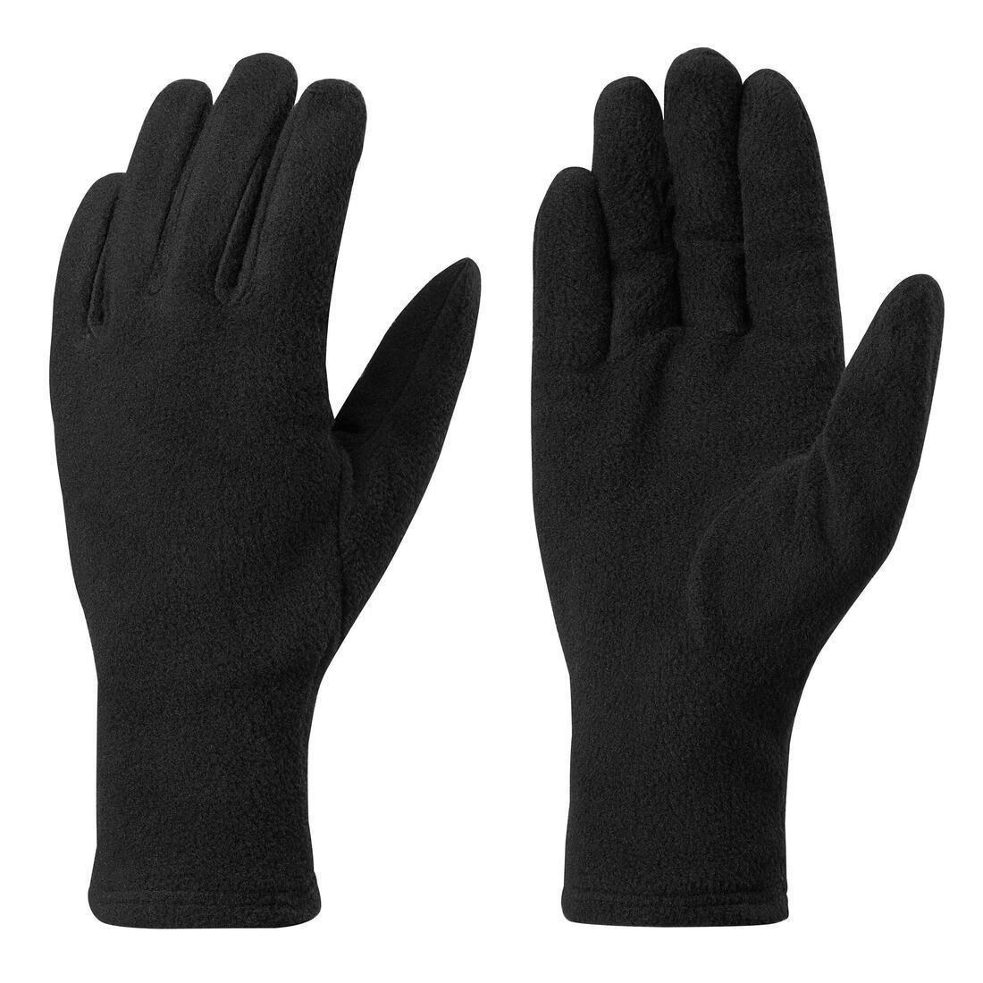 FORCLAZ - Mountain Trekking Fleece Liner Gloves - Mt100, Black