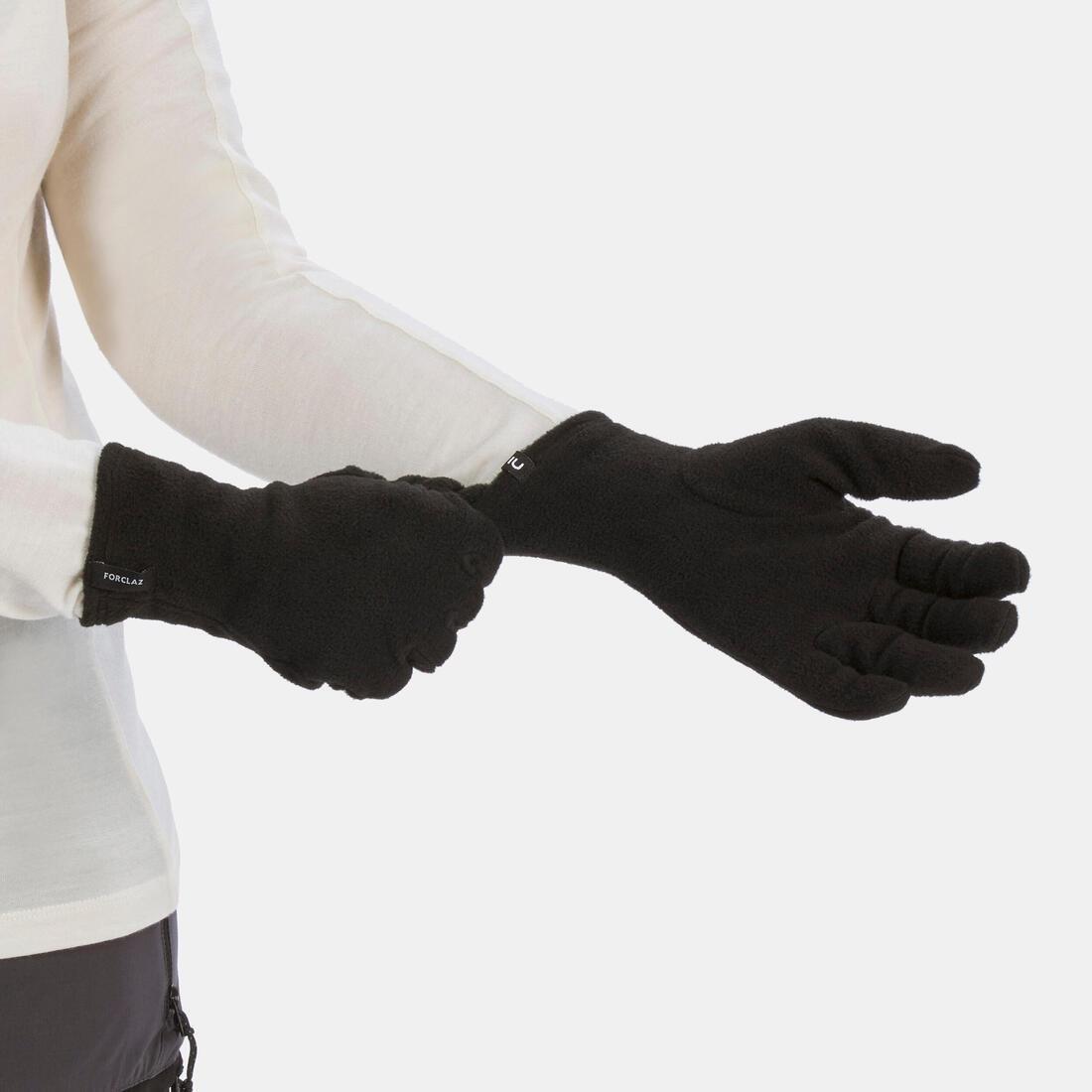 Mountain Trekking Fleece Liner Gloves - Mt100, Black, No Color, medium