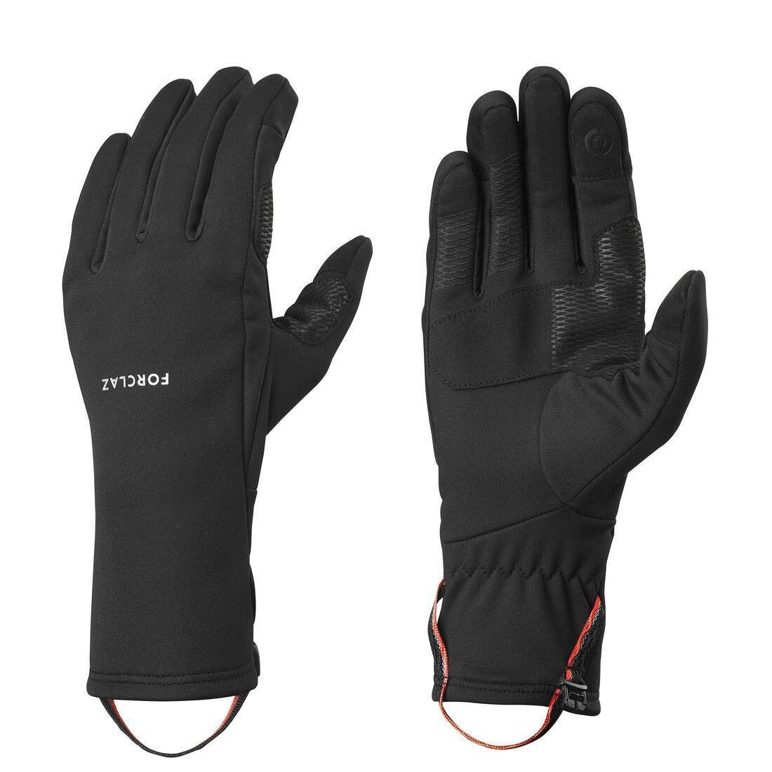 FORCLAZ - Mountain Trekking Tactile Stretch Gloves - Mt500, Black