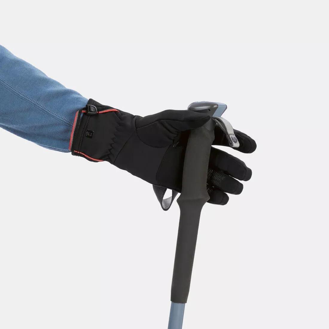 Mountain Trekking Tactile Stretch Gloves - Mt500, Black, , large image number 4