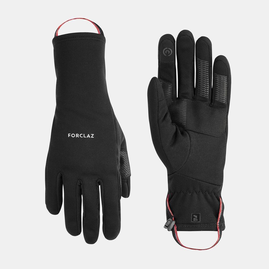 FORCLAZ - Mountain Trekking Tactile Stretch Gloves - Mt500, Black