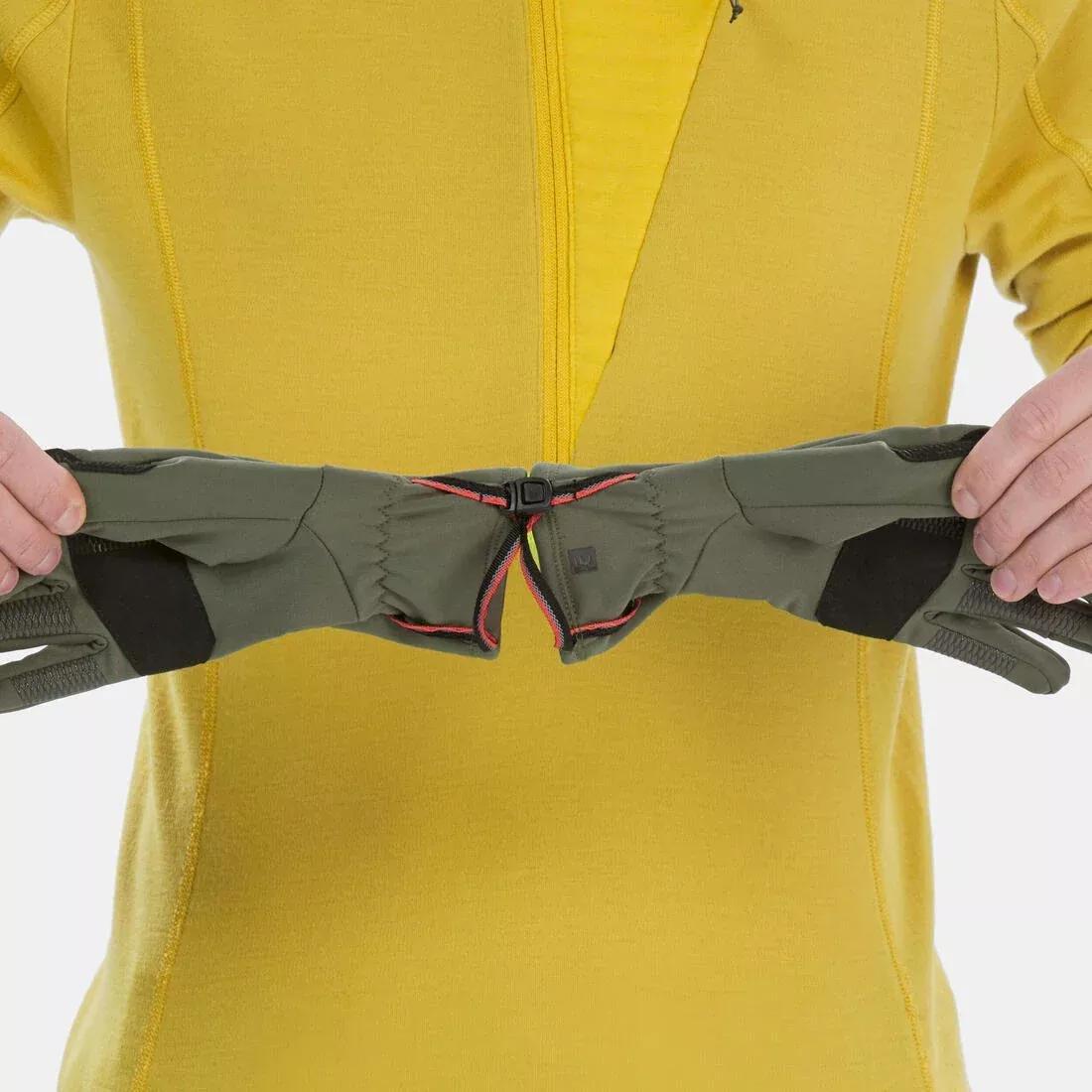 Unisex Trekking Tactile Stretch Gloves - MT500, Khaki, No Color, medium