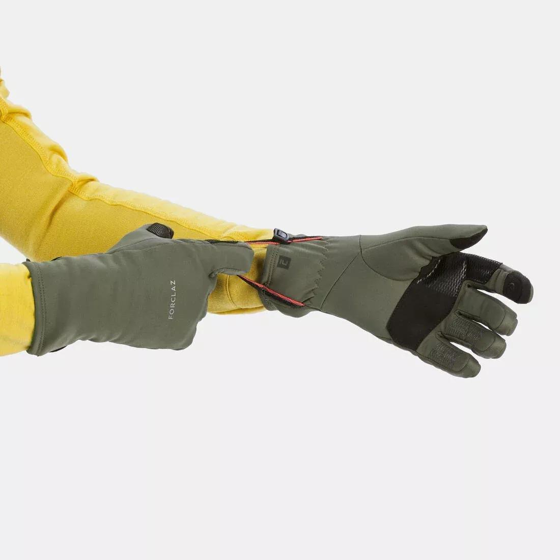 Unisex Trekking Tactile Stretch Gloves - MT500, Khaki, No Color, large image number 3