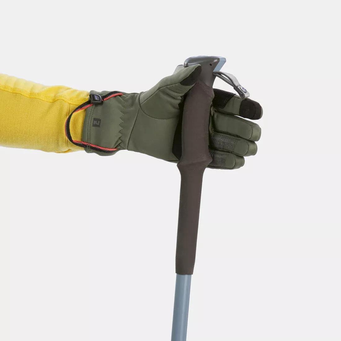 Unisex Trekking Tactile Stretch Gloves - MT500, Khaki, No Color, large image number 5