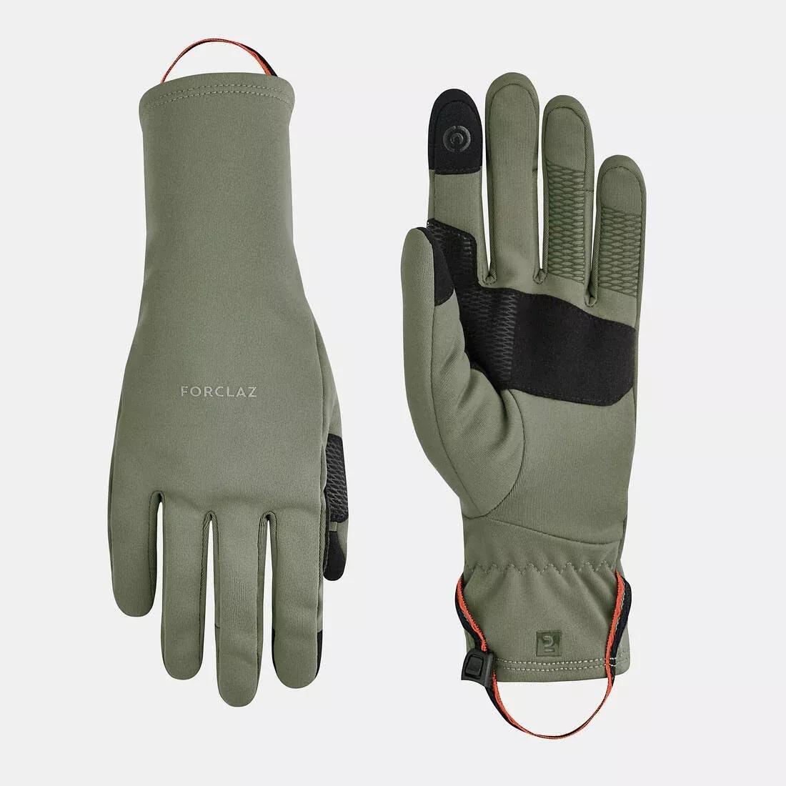 Unisex Trekking Tactile Stretch Gloves - MT500, Khaki, No Color, large image number 7