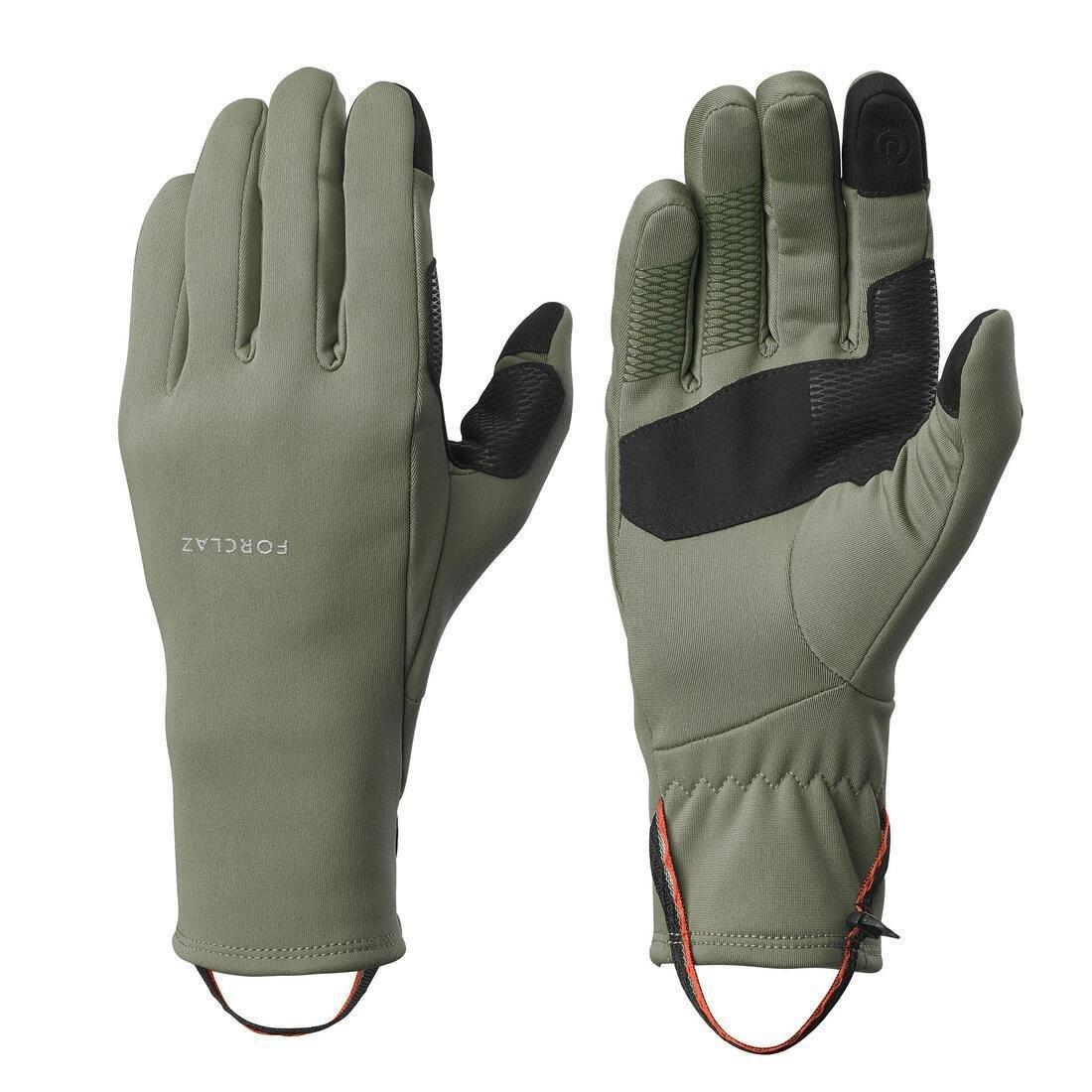Unisex Trekking Tactile Stretch Gloves - MT500, Khaki, No Color, large image number 8